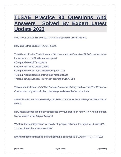 tlsae test answers