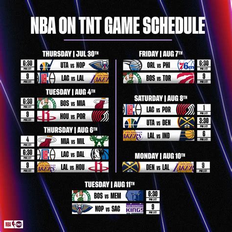tnt nba game schedule