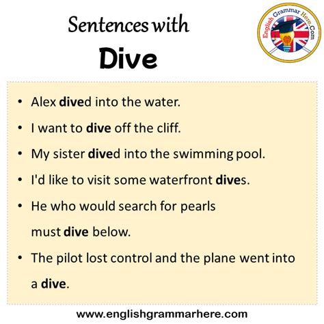 To Dive In Example Sentences
