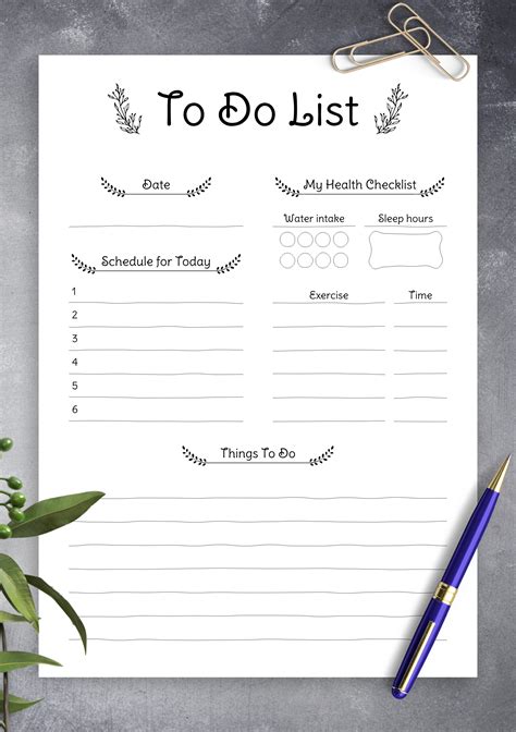 To Do List Template Printable Free