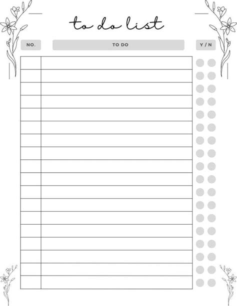 To Do List Template To Do List Printable