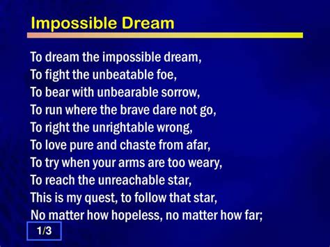 to dream the impossible dream poem