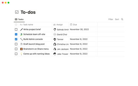 Todo list Template Notion Marketplace