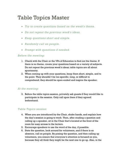 toastmasters table topics examples