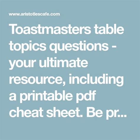 toastmasters table topics questions spring