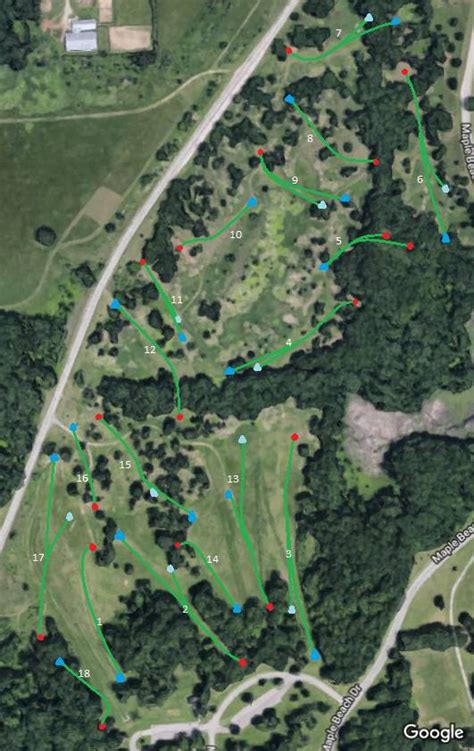Toboggan Disc Golf Course Map