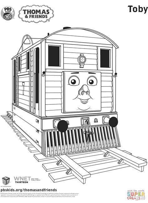 Toby Train Coloring Page