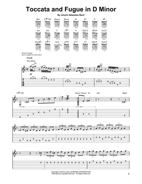 toccata and fugue in d minor guitar tabs