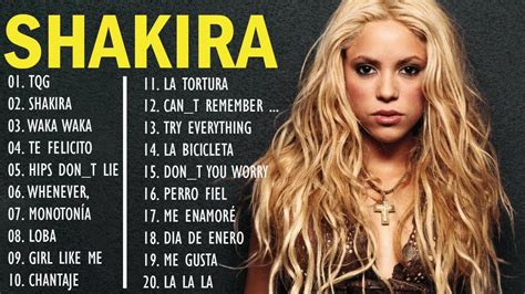 todas las canciones de shakira