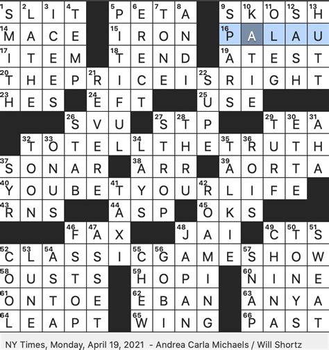 today's nytimes crossword rex parker