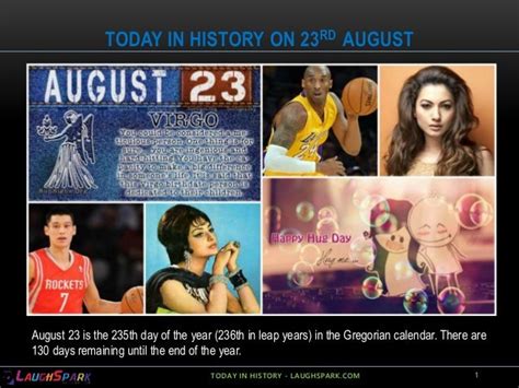 today in history august 23rd