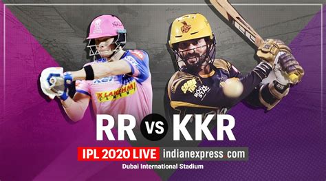 today ipl match kkr vs rr live score