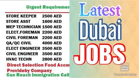 today job vacancy in dubai