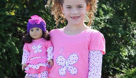 Matching Girl and Doll Nightgown Set fits American Girl Doll