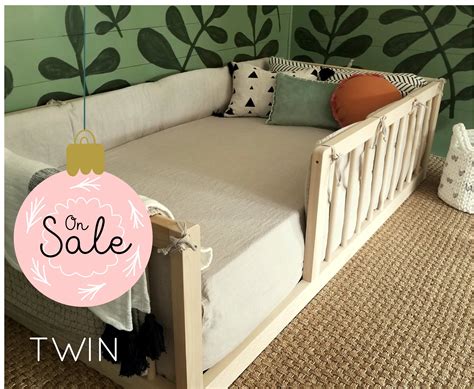 Toddler Twin Bed On The Floor With Rails