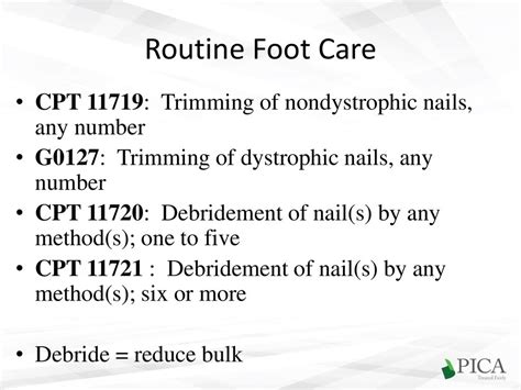 Toe Nail Trimming Cpt Code