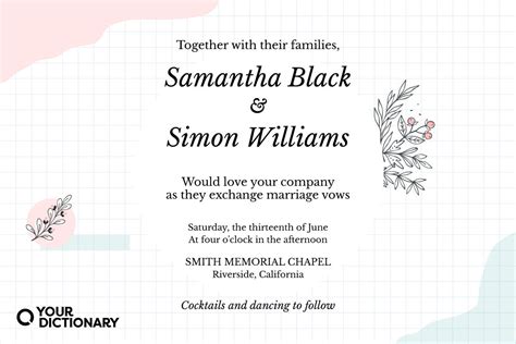 together with our families wedding invitation