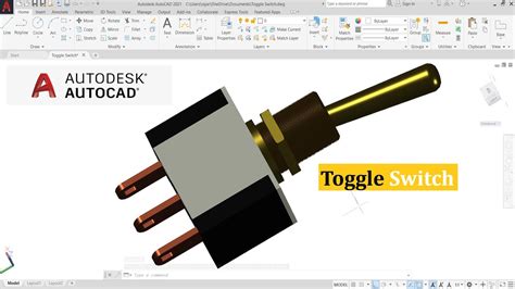 Toggle Switch Autocad Drawing