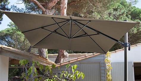 Parasol déporté carré 3x3m Hardelot Gris, mat excentré, 8