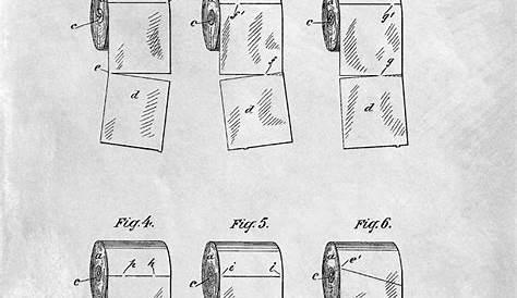 Toilet Paper Roll Patent Drawing From 1891 - Vintage Drawing by Aged Pixel