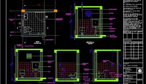 AutoCAD File Small Toilet Design Plan With Working Drawing - Cadbull