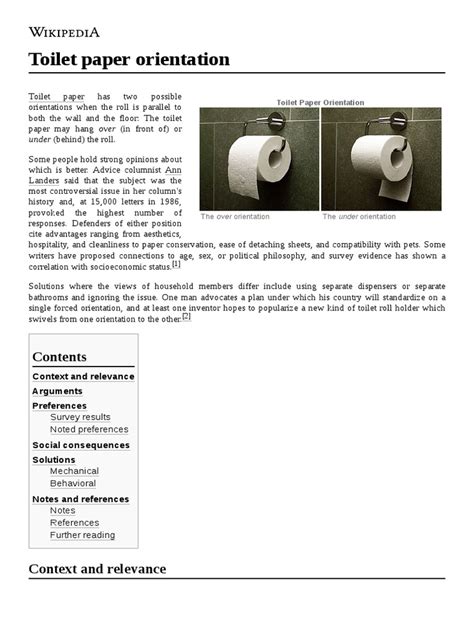 Toilet Paper Orientation Explained