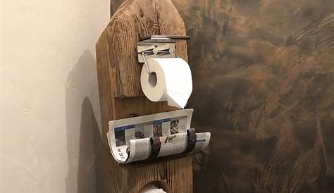 Toilettenpapierhalter aus Holz rustikal Landhausstil in