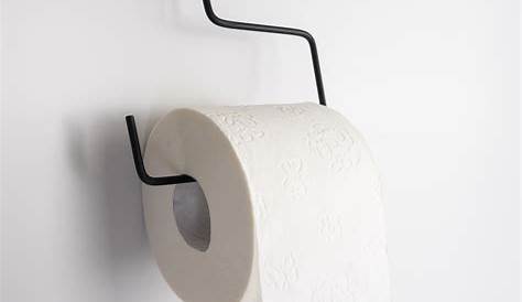 Toilettenpapierhalter Schwarz Metall ORION Ständer +