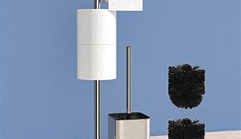 Toilettenpapierhalter Stehend Edelstahl Ohne Burste MSV WC Papierrollenhalter