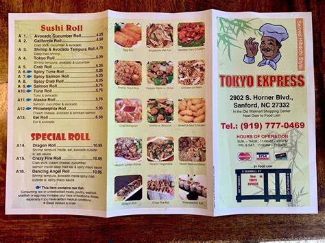 tokyo express menu