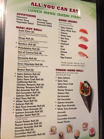 tokyo sushi maplewood menu