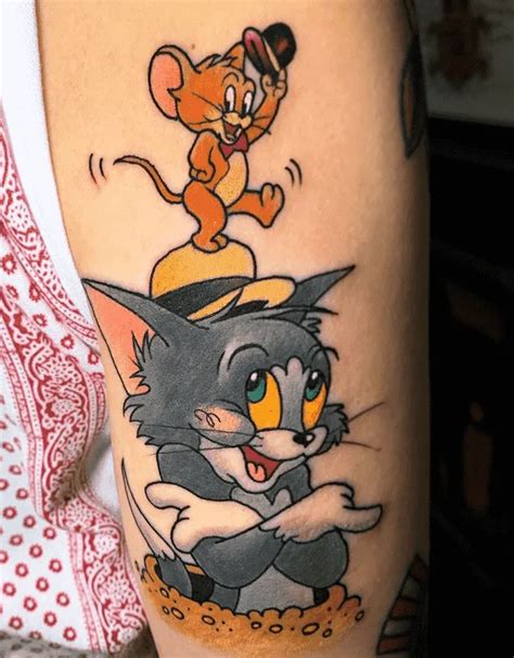 40 Tom And Jerry Tattoo Designs For Men Cartoon Ink Ideas