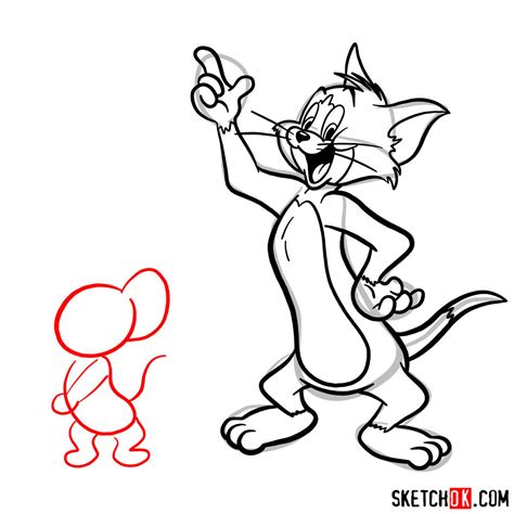 How to Draw Tom and Jerry printable step by step drawing