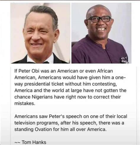 Subject Tom Hanks Peter Obi Going Viral