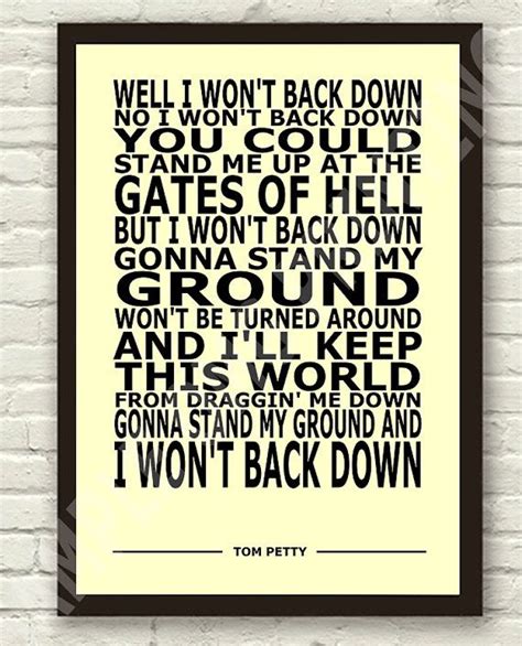 tom petty song lyrics i won't back down