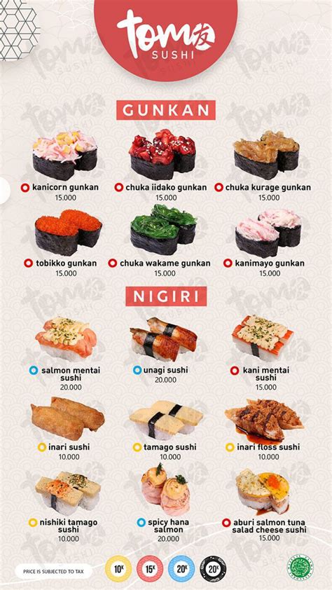 tom tom sushi menu