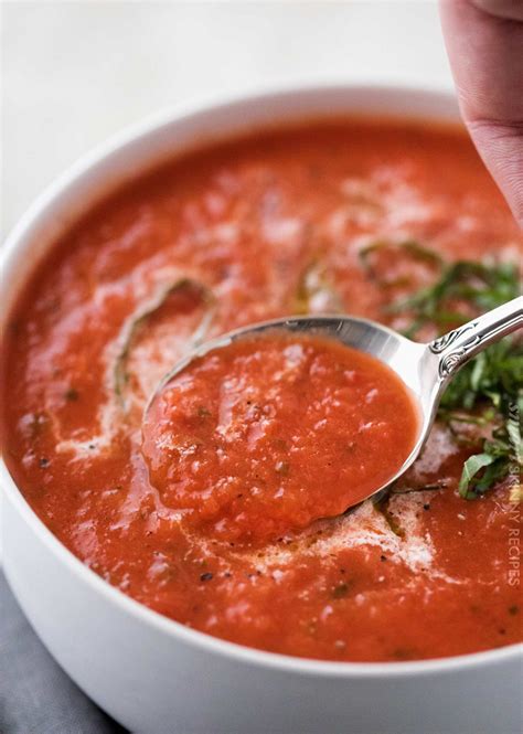 Tomato Basil Soup Using Pesto