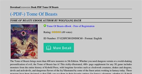 Tome Of Beasts Pdf Google Drive