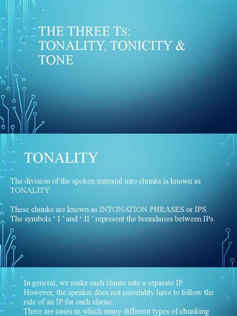 tonality tonicity and tone