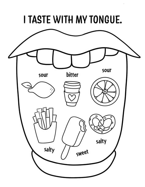 Tongue Taste Coloring Page