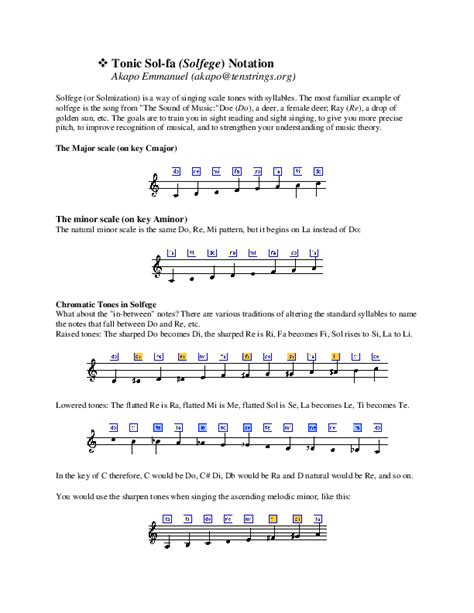Tonic Solfa Notation Pdf