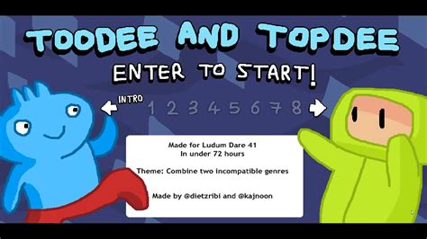 Toodee And Topdee Walkthrough