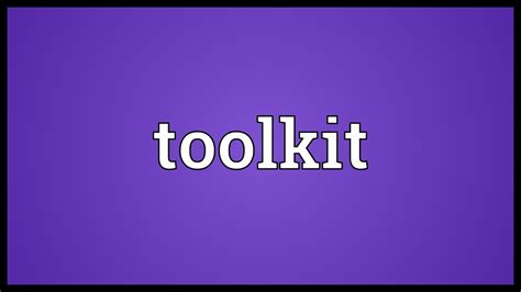Toolkit Definition Example