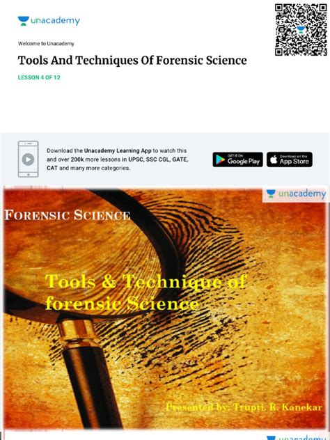 tools and techniques in forensic science pdf notes