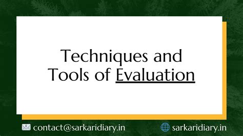 tools and techniques of evaluation pdf notes