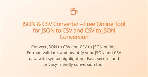 Tools To Convert Json To Csv