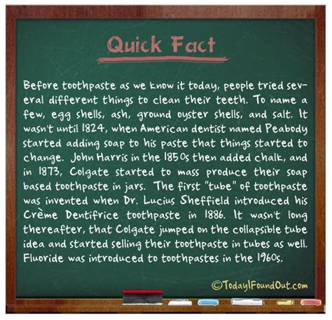 Toothpaste Facts History