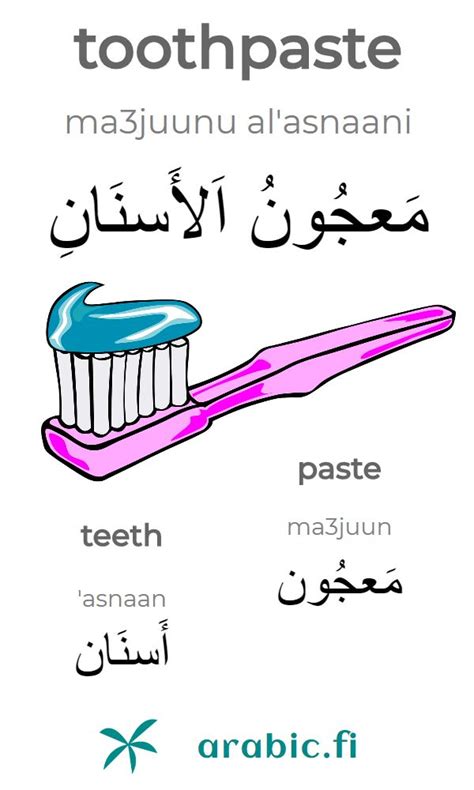 Toothpaste Meaning Arabic