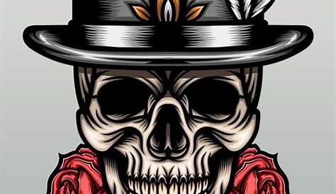 Top Hat Skull Hook Back Patch | Skull, Skull artwork, Lower back tattoos