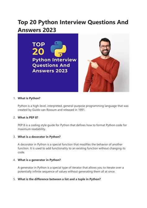 top 20 python interview questions and answers